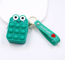 Cargar imagen en el visor de la galería, Monedero Popper sensorial de silicona, bolsa de almacenamiento de burbujas de empuje, de descompresión, unicornio arcoíris, monedero, juguete inquieto MOD GJB005