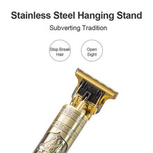 Cargar imagen en el visor de la galería, Máquina eléctrica para cortar el pelo para hombres, cortadora de pelo recargable por USB, cortadora de pelo de Metal, profesional, esqueleto inalámbrico MOD FD-9797