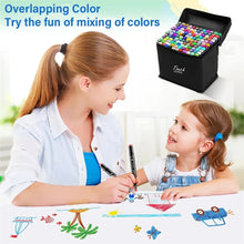 Cargar imagen en el visor de la galería, Juego de plumones ,rotuladores de doble punta plumones doble pincel para dibujo y arte, Set escolar de 30/40/60/80 colores, pluma de fieltro con Alcohol, Manga MOD MKB