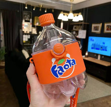 Cargar imagen en el visor de la galería, Vaso de bebida Tritan portátiles, taza de agua de Cola de dibujos animados con pajita, taza Kawaii divertida, botella de agua creativa 300 ml MOD 264NF