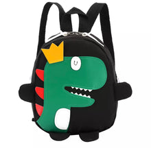 Cargar imagen en el visor de la galería, Mochila de lona con bordado de dinosaurio Prescolar mini para niños y estudiantes, mochila personalizada de dibujos animados para ir a la escuela con correa de seguridad MOD