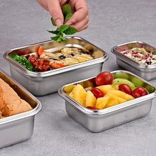Cargar imagen en el visor de la galería, Fiambrera de acero inoxidable 304 a prueba de fugas, MOD GH4698 contenedor de almacenamiento de alimentos, Bento, cuencos, capacidad para el hogar, contenedor de alimentos, viaje, 4 pz