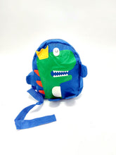 Cargar imagen en el visor de la galería, Mochila de lona con bordado de dinosaurio Prescolar mini para niños y estudiantes, mochila personalizada de dibujos animados para ir a la escuela con correa de seguridad MOD