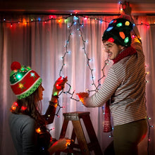 Cargar imagen en el visor de la galería, Gorro navideño de punto con luz LED para niños y adultos, gorro cálido iluminado, decoración de Año Nuevo varios diseños