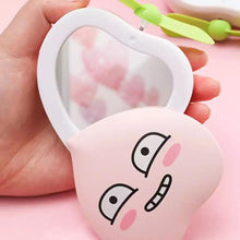 Cargar imagen en el visor de la galería, Espejo de maquillaje de bolsillo portátil con luces y ventilador, 4 MODELOS SURTIDOS espejo de maquillaje iluminado con melocotón Rosa recargable MINI FAN 513-118 - mychinashop.com