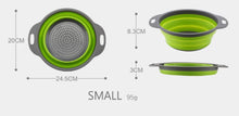 Cargar imagen en el visor de la galería, Colador plegable de silicona para frutas y verduras, cesta de lavado, escurridor con mango, utensilios de cocina MOD 627-32