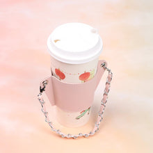 Cargar imagen en el visor de la galería, Portavaso para termo reutilizable con cadena de viaje ecológica para bebidas, funda para botella de café, soporte para taza de cuero PU MOD CADENA CHICA MANGA
