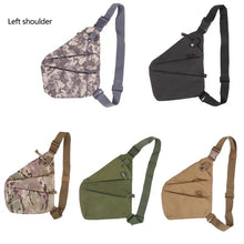 Cargar imagen en el visor de la galería, Funda de pistola de caza de nailon oculta para hombre, bolso de hombro para mano izquierda, antirrobo, bolsa de pecho, bolsa de pistola de almacenamiento táctico