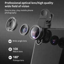 Cargar imagen en el visor de la galería, Universal clip Gran Angular lente ojo de pez Macro Cámara Kits teléfono móvil lentes de ojo de pez con Clip 0.67x para todos los teléfonos - mychinashop.com