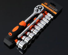 Cargar imagen en el visor de la galería, Acero al cromo-Vanadio llave Set 12 piezas de 1/2 "tomas Llave de trinquete con Kit de Conjunto 1 piezas varilla de extensión + 10 piezas enchufes Mod ART-18 - mychinashop.com