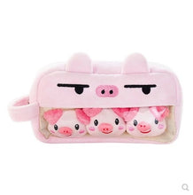 Cargar imagen en el visor de la galería, Estuche de lápices Kawaii de felpa rosa, bonito estuche para lápices para niñas, bolsa de lápices para estudiantes, papelería, bolsa para bolígrafos, suministros escolares MOD 6733
