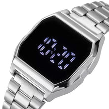Cargar imagen en el visor de la galería, Reloj de mujeres relojes de moda de lujo LED Digital Reloj para mujeres acero cuadrado completamente táctil Reloj de pulsera deportivo damas Reloj de Mujer
