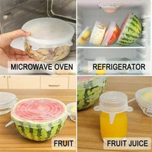 Cargar imagen en el visor de la galería, Tapas elásticas de silicona para cocina, tapa Universal para microondas, cuenco, olla, 6 unidades MOD GH4542