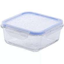 Cargar imagen en el visor de la galería, Juego de 3 pz hermético cristal Fiambrera portátil de vidrio transparente para almacenamiento de alimentos, contenedor escolar con calefacción por microondas, Bento Box,