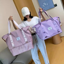 Cargar imagen en el visor de la galería, Bolso de viaje de tela Oxford para mujer, maleta de viaje de hombro informal, a la moda y escalable, bolsas de Yoga impermeables de gran capacidad MOD 2022-15