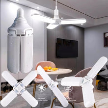 Cargar imagen en el visor de la galería, 50 w foco lámpar Mod TLFB-24 impermeable Super brillante 45W LED luces de garaje plegable ventilador hoja techo lámpara de hogar ángulo ajustable E27 E26 energía Mod LE-SS08401 - mychinashop.com