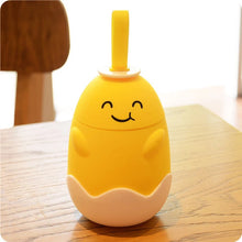 Cargar imagen en el visor de la galería, Taza de agua de doble capa con diseño de huevo de dibujos animados, vaso creativo de vidrio con mango para fitness al aire libre, práctico, personalizado, para oficina y hogar MOD 1618