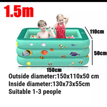 Cargar imagen en el visor de la galería, Bañera de natación inflable para niños, de 2 capas juguete, motivo de peces, deportes acuáticos 150x110x50 MOD TOY129