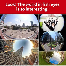 Cargar imagen en el visor de la galería, Universal clip Gran Angular lente ojo de pez Macro Cámara Kits teléfono móvil lentes de ojo de pez con Clip 0.67x para todos los teléfonos - mychinashop.com