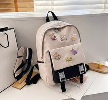 Cargar imagen en el visor de la galería, Mochila escolar sencilla para mujer, versión coreana de Harajuku, estudiantes universitarios, Ins Fengsen nylon MOD 3209