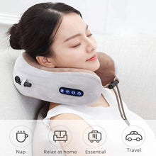 Cargar imagen en el visor de la galería, Almohada de masaje multifuncional en forma de U, almohada de masaje por vibración, masajeador de columna Cervical, Protector eléctrico para cuello MOD GH3076