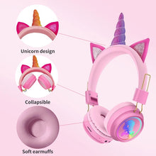 Cargar imagen en el visor de la galería, Auriculares inalámbricos para teléfono móvil, audífonos inalámbricos con montaje en la cabeza de burbuja de empuje ajustable, estéreo, Bluetooth, arco iris de descompresión portátil MOD AH-902A