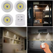 Cargar imagen en el visor de la galería, Luces LED inalámbricas para dormitorio, lámpara de noche de armario regulable con Control remoto, 3W, luz LED para debajo de gabinete - mychinashop.com