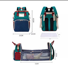 Cargar imagen en el visor de la galería, Pañalera con moises y porta biberón de alta calidad Mod 2083