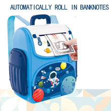 Cargar imagen en el visor de la galería, Mochila portátil para niños, alcancía de juguete con contraseña y huella dactilar, juguete creativo, depósito automático, Mini ATM,