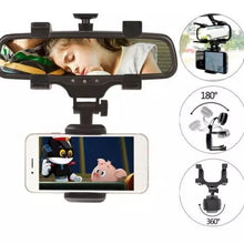 Cargar imagen en el visor de la galería, Soporte Universal de montaje de espejo retrovisor para coche, soporte para teléfono móvil, GPS, espejo retrovisor del coche, 360 ° - mychinashop.com