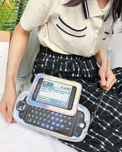 Cargar imagen en el visor de la galería, Bolso de mano para teléfono móvil con teclado completo para mujer, bolsa de mensajero de pu con láser, moda europea y americana creativa, simulación divertida, MOD LH1240
