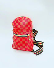 Cargar imagen en el visor de la galería, Bolso de hombro de cuero con estampado de rejilla Vintage para mujer, bolsa de viaje para teléfono MOD BD26