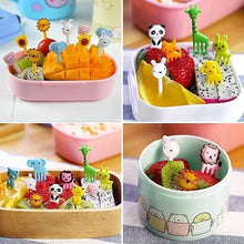 Cargar imagen en el visor de la galería, Mini Tenedor de fruta con dibujos de animales para niños, accesorios de decoración para fiesta, 10 pz