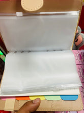 Cargar imagen en el visor de la galería, Organizador de ahorro de dinero A6, carpeta de presupuesto de cuero PU, cuaderno
