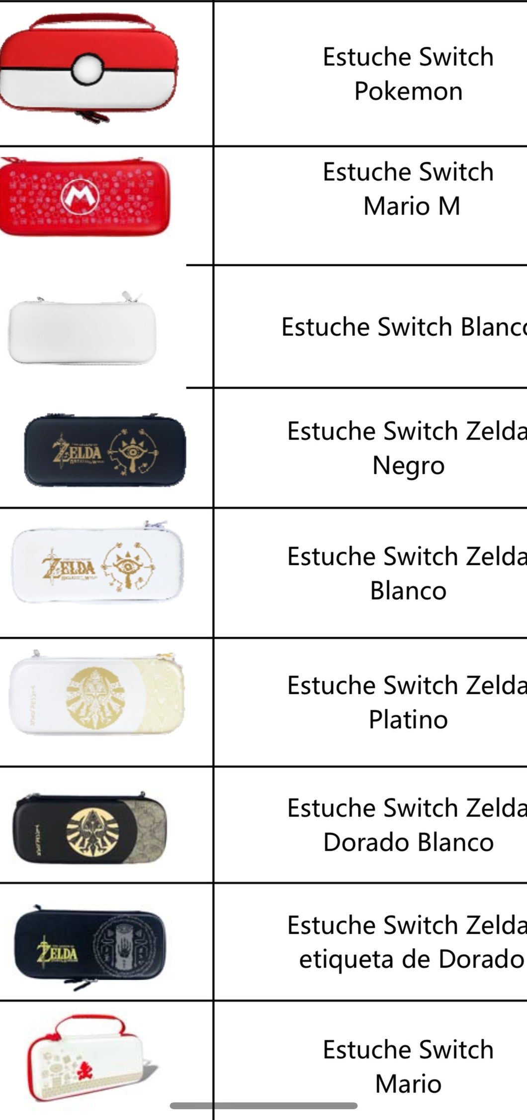 Estuche para switch varios modelos