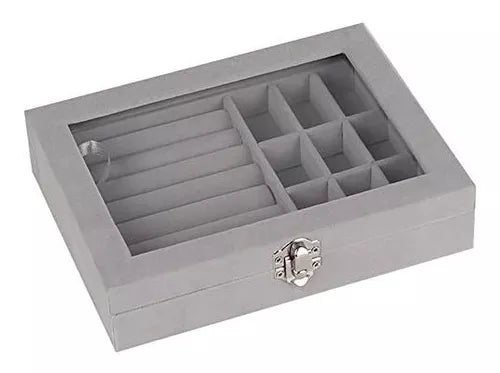 Caja de almacenamiento tapa de cristal joyero MOD SSJ35