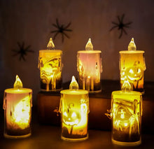 Cargar imagen en el visor de la galería, Velas LED para Halloween, fantasma de terror, castillo de calabaza, decoración de fiesta de Halloween, MOD ZE-1444
