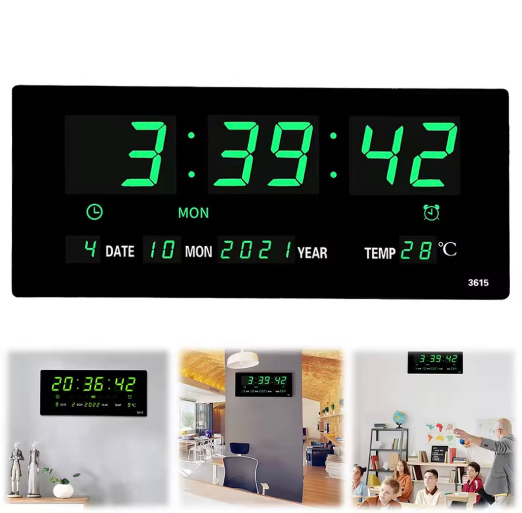 Reloj despertador digital Reloj de pared electrónico Pantalla de números grandes Reloj despertador junto a la cama Reloj montado en la pared MOD 3308