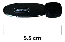 Cargar imagen en el visor de la galería, Andowl M6 Par De Micrófonos Inalámbricos De Pinza Portátiles Negro x2 pz profesional funda para accesorios MOD M6
