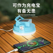 Cargar imagen en el visor de la galería, Linterna LED impermeable para acampar, iluminación de emergencia, luz de mercado nocturno, carga de energía solar 100 w
