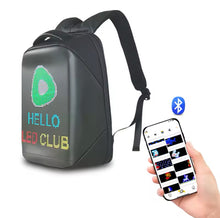 Cargar imagen en el visor de la galería, Mochila con led Pantalla LED 3,0 impermeable, Versión Bluetooth, pantalla LED inteligente, publicidad dinámica, mochila, Control de teléfono móvi MOD T-3
