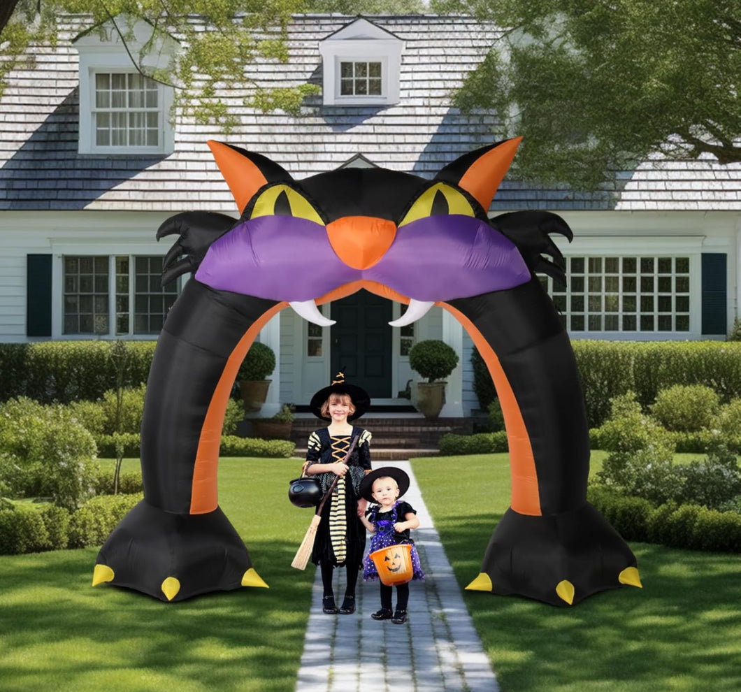 Arco inflable de gato decoración con luz para Halloween MOD 96924
