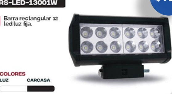 Barra rectangular 12 led luz fija MOD RS-LED-13001W