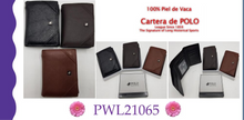 Cargar imagen en el visor de la galería, Cartera de cuero, piel para caballero, modelo polo
