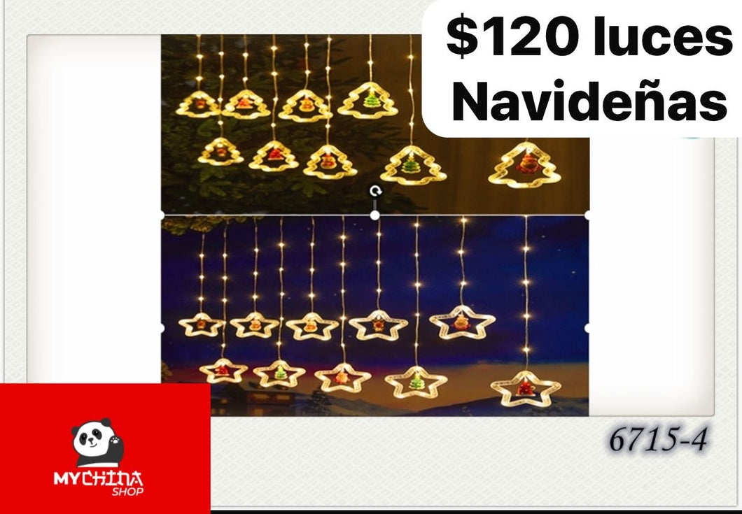 Luces navideñas Girnaldas forma de estrella y de árboles MOD 6715-4