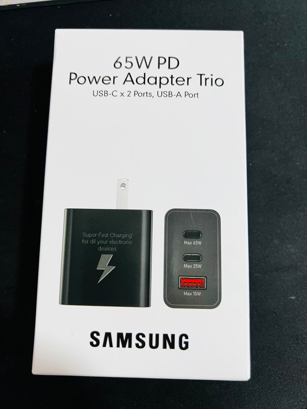 Cargarlo turbo de doble entrada tipo USB y C de 65 w