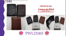 Cargar imagen en el visor de la galería, Cartera de cuero, piel para caballero, modelo polo

