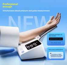 Cargar imagen en el visor de la galería, monitor de presión arterial para el hogar con pantalla grande y anuncios de voz. Simplemente extienda el brazo para medir, es fácil de usar. BAUMANÓMETRO
