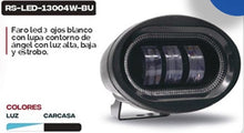 Cargar imagen en el visor de la galería, Faro de led 3 luces blanca de lupa contorno de ángel con luz alta baja y estrobo MOD RS-LED-13004W-BU
