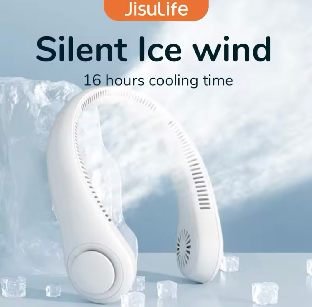 Mini ventilador portátil para colgar en el cuello, sin aspas, cinturón, ángulo ajustable, carga USB